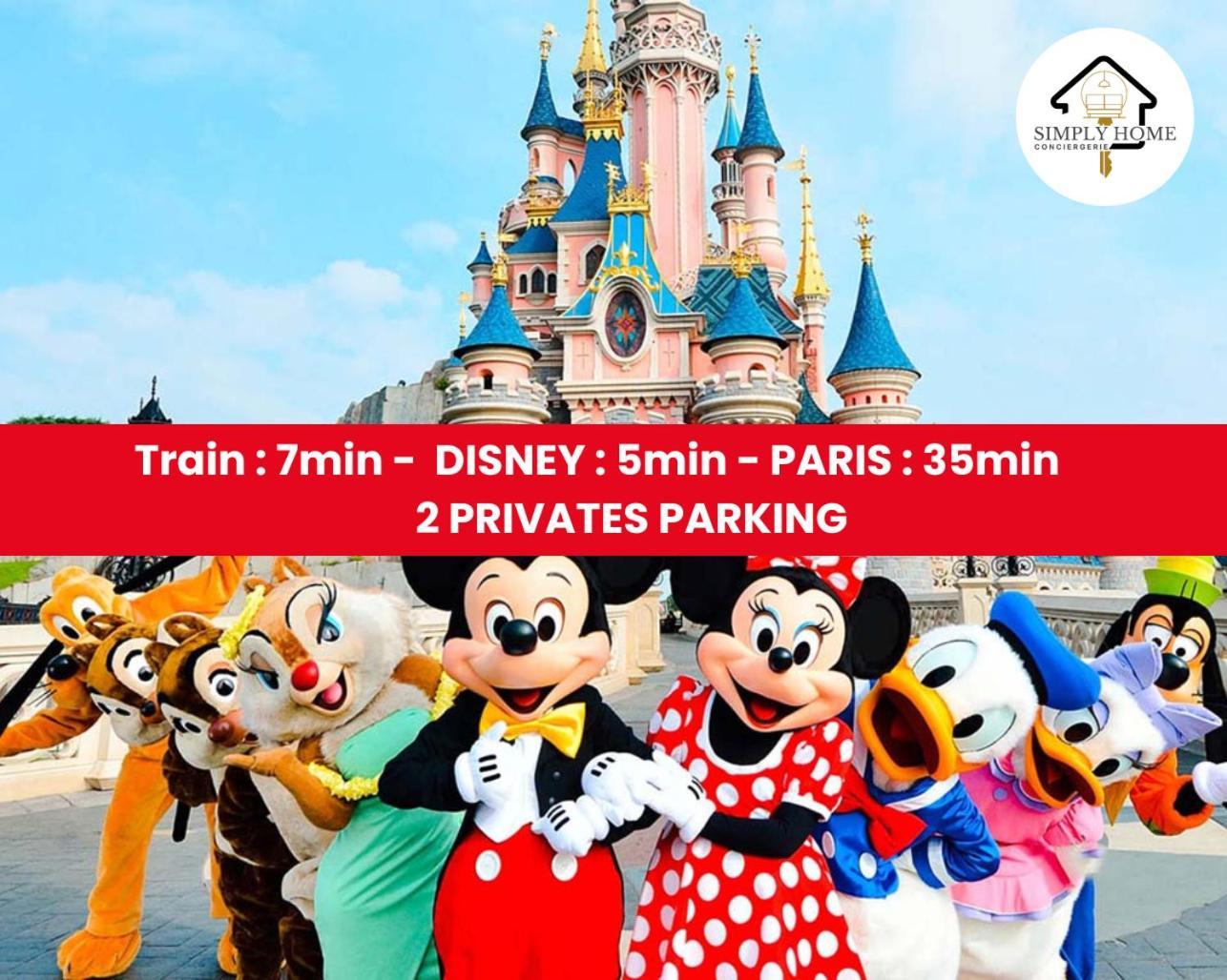 L Eiffel Disney 5Min Paris 35Min Parking Terrasse Serris Extérieur photo